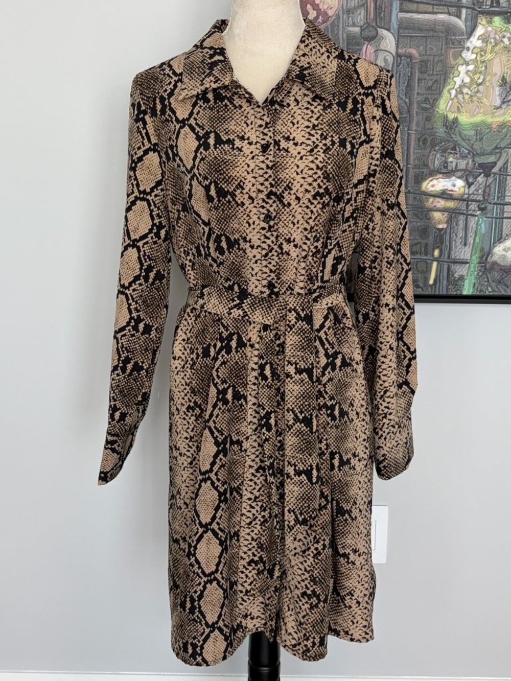 NWT WD.NY Snakeskin Print Shirtdress L
